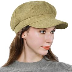 PRICES MAY VARY. MATERIAL - 50% wool & 50% polyester, super warm soft and comfortable gatsby cap. Great for daily and outdoor activities: golf, fishing, driving, trucker hiking, camping, hunting, traveling, gardening, etc. ONE SIZE FITS MOST- Best for female heads in 21.6”-22.9”(55cm-58cm), The Invisible drawstring Closure Design allows this bakerboy hat for women has an adjustment space of 2cm. See size chart for specifics. How to measure my head size? - Just use a tape to measure around your h Casual Visor Beret For Fall, Fall Outdoor Beret Cap, Casual Fall Beret For Outdoors, Casual Fall Beret For Outdoor, Winter Outdoor Beret Flat Cap, Casual Winter Beret With Visor, Casual Brimmed Winter Beret, Adjustable Beret For Outdoor Winter Use, Winter Adjustable Flat Cap Beret