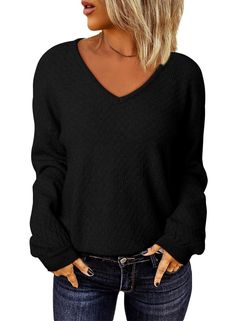 PRICES MAY VARY. Material:Womens fashion V neck sweaters is made of high quality waffle knit material,soft,lightweight and skin-friendly,comfortable to wear.This trendy waffle knit sweaters for women is warm and cozy,perfect for fall and winter. Features:Waffle knit sweaters for women,womens long sleeve sweaters,v neck sweaters for women,sweater tops for women 2024,fall sweaters for women,winter sweaters for women,pullover sweaters for women. Design:With a flattering V-neckline, the EVALESS long 2024 Clothing Trends For Women, Clean Goth, Sweaters For Women Winter, Casual Chic Fall Outfits, Knit Sweaters For Women, Target Fashion, Loose Jumper, Casual Pullover Sweater, Fall Sweaters For Women