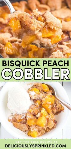 Looking for easy-to-make sweet treats? This canned peach cobbler recipe is a simple dessert you don't want to miss! You'll love every bite of this Bisquick peach cobbler that's wonderfully fruity and decadent! Bisquick Peach Cobbler Recipe, Bisquick Cobbler Recipes, Bisquick Inspired Recipes