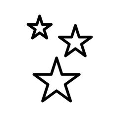 three stars are shown in black and white, with one star on the left side