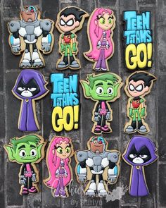 the teen titans go cookies are on display