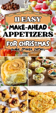 Keep Christmas stress low with these easy, make-ahead appetizers. Prep and freeze them in advance for tasty holiday treats without the last-minute rush. Easy Christmas Appetizers, Easy Make Ahead Appetizers, Christmas Appetizers Easy, Healthy Christmas Recipes, Holiday Appetizers Easy, Christmas Buffet