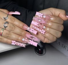 Hello Kitty Nails Long, Glamour Nails, Basic Nails, Dope Nail Designs