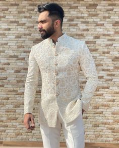 Latest Designer Cream Jodhpuri Suit for Men, Lukhnowi Bandhgala Suit for Wedding, Mandarin Collar Suit for Indian Groomsmen, - Etsy UK Mens Shadi Outfit, Shadi Suits For Men, Shadi Dresses For Boys, Walima Outfit For Men, Bandgala Suit For Men, Sadri Kurta For Men, Bandgala For Men, Jodhpuri Suits For Men Wedding