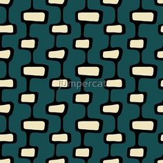 an abstract pattern with black and white squares on a blue background, suitable for wallpaper or fabric