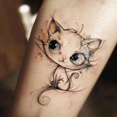 Illuminated Cat Outline Tattoo Kit Cool Temporary Tattoos Design, Shabby Chic Tattoo, Cat Cute Tattoo, Colorful Cat Tattoo, Cat Outline Tattoo, Cat Tatto, Henna Paint, Traditional Henna, Cat Outline