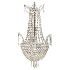 a crystal chandelier hanging from the ceiling on a white background with clippings