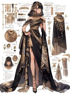 Egypt Inspired Outfits, Egyptian Ball Gown, Eygptain Clothes, Ancient Egyptian Character Design, Egyptian Outfits Women, Egyptian Clothing Women, Egyptian Outfit, Ancient Egyptian Clothing, Egyptian Clothes