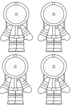 the paper doll is cut out to make it look like an astronaut's suit