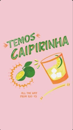 a pink shirt with the words,'temos caprinha all the way from rio