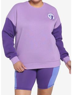 Her Universe Marvel Hawkeye Kate Bishop Sweatshirt Plus Size Hawkeye Kate Bishop, Marvel Hawkeye, Athleisure Outfit, Purple Color Block, Target Practice, Kate Bishop, Her Universe, Athleisure Outfits, Hawkeye