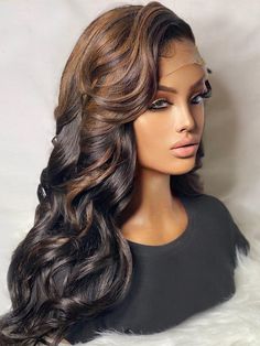 Hair Color Ombre, Hd Lace Wig, Ombre Highlights, Ombre Brown, Ombre Hair Color, Brown Ombre, Frontal Wig