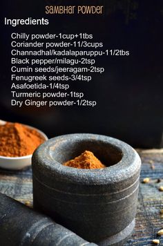 an image of some spices and powders on a table with the words ingredient ingredients