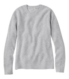 We traveled the globe to find the world's finest cashmere for our shaker-stitch crewneck sweater. It's so luxuriously soft, you'll notice the difference from the moment you put it on. Slightly Fitted: Softly shapes the body. Falls at hip. Slightly Fitted: Softly shapes the body. Falls at hip. 100% cashmere. 100% cashmere. Handwash and dry flat, or dry clean. Ribbed neckline. Ribbed neckline. Imported. Fit: Slightly Fitted | Women's Classic Cashmere Textured Sweater, Crewneck Grey Cashmere Sweater, Ll Bean Sweater, Gray Cashmere Sweater, Crewneck Sweaters, Cashmere Yarn, Textured Sweater, Ribbed Neckline, Cashmere Sweater, Crewneck Sweater