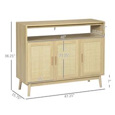 an image of a sideboard with measurements