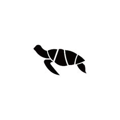 a black and white silhouette of a turtle on a white background with the words sea life below it