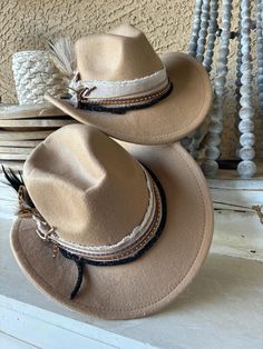 Women's or little girls white cowboy hat  Taupe, cream and golds, browns and camel color  All sales final  One size fits most  Felt Women’s Hats, Diy Cowgirl Hat, Custom Cowgirl Hats, Cowgirl Hat Outfit, Cowboy Hat Brown, Decorative Hats, Girls Cowboy Hats, Bachelorette Party Hats, Hats Cowgirl