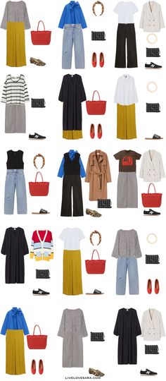 How to Build a Spring Capsule Wardrobe on a Budget - livelovesara Work Wardrobe Capsule, Colourful Capsule Wardrobe, Simple Spring Outfits, Capsule Wardrobe Women, Spring Summer Capsule Wardrobe, Colorful Wardrobe, Budget Outfits, Midsize Outfits, Spring Capsule