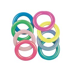 several different colored rings are arranged in the shape of an o - ring on a white background