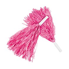 a pink duster on a white background