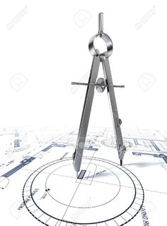 an image of a compass on top of blueprints stock photo - 959782