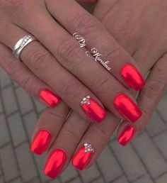 Red Chrome Nails Designs, Chrome Nail Art Designs, Blue Chrome Nails, Pink Chrome Nails, Red Chrome, Chrome Nail Art, Red Acrylic Nails