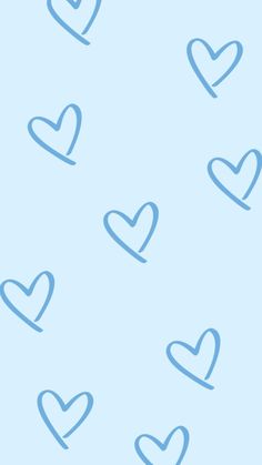 blue hearts on a light blue background