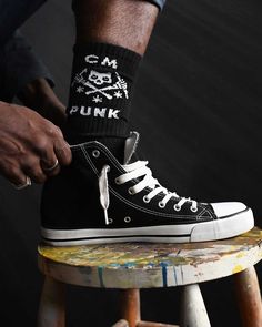 CM Punk Skull Black Socks - Roots of Fight Acdc Socks, Cult Of Personality, Punk Skull, The Underdogs, Cm Punk, What Do You See, Black Socks, The Cult, Jacquard Knit