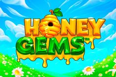 honey gems logo with flowers and sky in the background