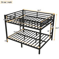 Product Features: Solid construction: Made by strong and heavy duty metal provides durability and strong structure make the bunk bed more stable. The bunk bed adopts durable electrostatic powder coating, environmental protection, non-toxic and pollution-free, not easy to fade,the use cycle is long,and easy to clean. Noise Free: The plastic stoppers design can fix the slats firmly to prevent the noise from moving slats, which can help you sleep overnight. Under Bed Storage: There is 9.8 inches of Queen Bunk Bed, Kids Bed Design, Queen Bunk Beds, Loft Style Bedroom, Bed Stairs, Plastic Stoppers, Daybed With Drawers, Metal Bunk Bed, Metal Bunk Beds