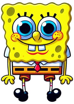 a cartoon spongebob with big blue eyes