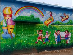 Anganwadi School Wall Painting at Basanthanagar Peddapally district Highschool Classroom, School Wall Art Ideas, School Wall Painting, Cartoon Wall Painting, Manners For Kids, Daycare Decor, 3d Wall Painting, Painting Images, Fruits Photos