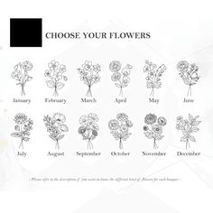 an image of flowers that are drawn in the style of flower drawings on white paper