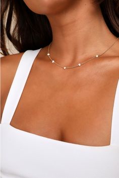 The Lulus Perfectly Pretty Gold and Pearl Necklace provides an elegant touch to every outfit! This dainty gold chain necklace is accented with freshwater pearls that offers a luxe and luminous finish. Lobster clasp closure. Necklace measure 16" long with a 2" extender chain. Man Made Materials. Imported. Lulus | Perfectly Pretty Gold and Pearl Necklace. Pearl Necklace Wedding The Bride, Gold And Pearl Necklace, Gold Necklace Wedding, Dainty Gold Chain, Pearl Necklace Wedding, Simple Pearl, Gold Wedding Jewelry, Accessories Jewelry Necklace, Pearl Wedding