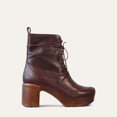 Greta Plum Boots | Ankle Booties | Plum Color Boots | Women's Winter Footwear| Stylish Booties | Leather boots | Elegant boot | Gift for her Meet Greta, our best-selling lace_up clog boot. Made from premium, super-soft plum leather, the Greta lace up design is a luxury you can't miss out on. Featuring a rounded toe, and a contrasting platform sole, this boot is one of our most popular. The soft, supple leather and its unique, cushioned sole mean that the Greta boot is stylish and comfortable, th Boots Elegant, Color Boots, Winter Footwear, Elegant Boots, Womens Booties, Swedish Clogs, Clog Boots, Booties Ankle Boots, Winter Shoes For Women