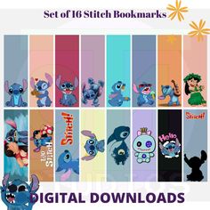 the stitch bookmarks are all in different colors