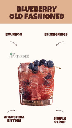 Blueberry Old Fashioned Blueberry Cocktails, Blueberry Sangria, Orange Garnish, Bourbon Eggnog, Blueberry Cocktail, Blueberry Pomegranate, Coctails Recipes, Cocktail Syrups