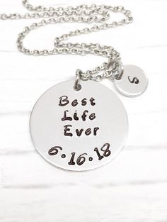 "Stamped with \"Best Life Ever\", a unique, meaningful and personalized baptism gift for adults and teens who decide to be baptized along with the date of baptism or attending regional convention. It comes with a nice gift box, it is ready for gifting or gift for self. Want to add a pop color on the necklace? Please click below link for swarovski pearl birthstone color necklace. https://www.etsy.com/listing/547195647/best-life-ever-jw-necklace-baptism?ref=shop_home_active_2 High quality stainles Jw Convention Gifts, Best Life Ever, Jw Pioneer, Convention Gifts, Pearl Birthstone, Jw Gifts, Birthstone Colors, Baptism Gifts, Stamped Jewelry