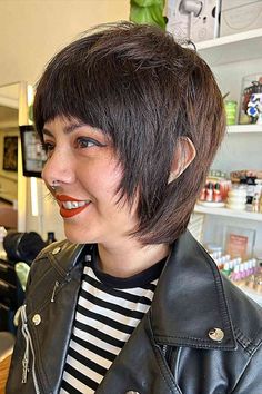 Short Shaggy Mullet with Fringe for women with an edgy style Mullet With Fringe