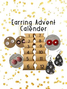 an advertisement for the earring advent calendar