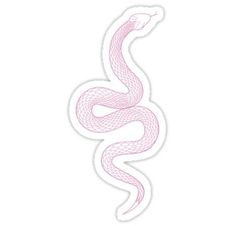 a pink snake sticker on a white background