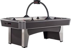 the air hockey table is shown in grey