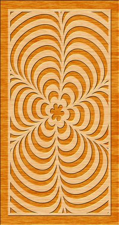 a wooden panel with an intricate design in the shape of a flower on top of it