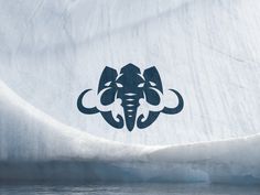 an elephant's head is shown on the side of an iceberg with water