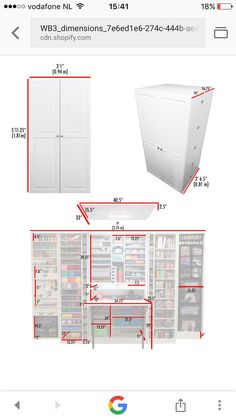 an appliance for refrigerators and freezers with measurements