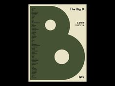 the big 8 poster is shown in black and white, with an eight on it