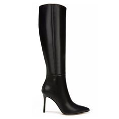 Crafted From Glossy Leather, Veronica Beard’s Lisa Boots Feature An Alluring Stiletto Heel With A Knee-High Calf. Leather Upper Pointed Toe Side Zip Closure Leather Lining Padded Insole Leather Sole Msrp $695 Size Self-Covered Stiletto Heel, 3.75” (95mm) Condition: Floor/Display/Sample Item...New With Box...Purchased From A High End Fifth Avenue Store.. Line On Inside Label Done By The Department Store To Prevent Illegal Store Return Knee High Western Boots, Luxury Boots, Floor Display, Heeled Chelsea Boots, Leather High Heel Boots, Lug Sole Boots, Suede High Heels, Suede Boots Knee High, Tall Leather Boots