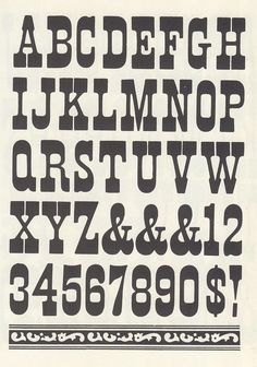 an old fashioned type of font and numbers