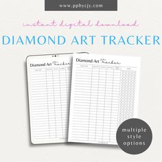 two diamond art trackers with the text, ultimate digital handmade diamond art tracker