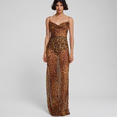 Nwot Rat & Boa Leopard Print Maxi Dress -Brown, Tan, Leopard, Cheetah Print -Sheer Fabric -Silk Blend -Adjustable Straps -Cowl At The Front -Back Keyhole With Self Tie -Delicate Item -Size Xs From The Site: Full Of Spirit And Wild At Heart, Valentina Is The Dress Everyone Wants. An Icon Since Day One, This Sexy, Grungy, Leopard-Print Dream Embodies The Mercurial Spirit Of Rat & Boa We Can’t Get Enough Of Her. All Our Prints Are Exclusive And Unique To Rat & Boa. Our Valentina Dress Has Been Engi Valentina Dress, Cowl Neck Maxi Dress, Rat And Boa, Leopard Print Maxi Dress, Dress Hire, Wild At Heart, Maxi Dress Pattern, Bodycon Maxi Dresses, Leopard Dress